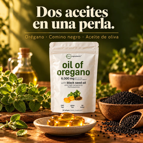 Dos aceites en una perla: orégano, comino negro y aceite de oliva